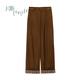 片斷休閑褲女2025春季新款復古燈芯絨小個(gè)子高腰顯瘦直筒燈籠褲 深咖 160/68A/M