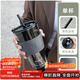 拜杰玻璃水杯竹節杯帶吸管水杯帶蓋咖啡杯禮物玻璃飲料杯杯子450ML