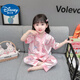 迪士尼（Disney）2025新款夏季冰絲可愛(ài)卡通睡衣薄款兒童卡通短袖小女孩家居服套裝 粉色小兔短袖 110 建議100-110cm4-5歲cm
