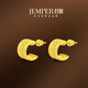 JEMPER君佩麥穗 古法手工黃金大麥鑲鉆C型耳環(huán)耳飾官方新款正品 金重約9.8g