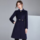 百顏職業(yè)呢子大衣女中長(cháng)款冬工作服酒店前臺珠寶店售樓部工裝毛呢外套 894藏青色（常規） M
