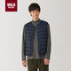 MUJI男式 輕量羽絨便攜式 背心 男士羽絨馬甲  藏青色5A M