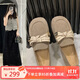 星期六（St&Sat）單鞋女復(fù)古蝴蝶結(jié)平底女鞋氣質(zhì)軟底樂福鞋 SSC3111F4E 卡其 36
