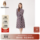 暇步士（Hush Puppies）女裝秋季復(fù)古格子純棉磨毛長袖襯衫連衣裙 362藍(lán)紅 XS