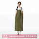 PSO Brand【商場(chǎng)同款】全棉雙斜工裝中長(cháng)裙女裝春夏季可調節背帶裙休閑裙子 巖井綠Wellgreen M