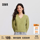 森馬（Semir）毛衣女冬季短款含羊毛破洞V領(lǐng)毛衫辣妹個(gè)性ins小個(gè)子101724107032