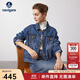 Navigare意大利小帆船女士短外套秋冬復古牛仔服純棉親膚休閑簡(jiǎn)約夾克外套 方鈉石藍 L