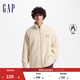 GAP男女裝抱抱絨字母logo抓絨立領(lǐng)外套休閑上衣609070 米色 L (175/96A) 亞洲尺碼