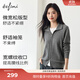伊芙麗（eifini）蔣欣代言【領(lǐng)型升級 】翻領(lǐng)雙拉鏈全羊毛長袖針織開衫25秋新款 灰色 翻領(lǐng) M 110-125斤
