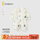 童泰（TONGTAI）嬰兒連體衣秋冬季純棉寶寶夾棉衣服兒童家居服哈衣爬服藍色73cm