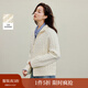 茵曼（INMAN）2025秋冬女裝新款休閑翻領(lǐng)絞花毛衣設計感拉鏈針織開(kāi)衫外套 米杏色 M