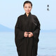 弘通海青僧服男居士服咖啡色黑色海清僧服男女款僧衣海青居士服春夏 黑色 37/150cm