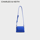 CHARLES&KEITH復古迷你單肩包斜挎包女零錢(qián)包包女包女士生日禮物CK6-60781906 CERULEAN天藍色 XS
