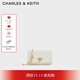 CHARLES&KEITH經(jīng)典菱格鏈條小方單肩斜挎包包女包生日禮物CK2-70160131 Cream奶白色 小包