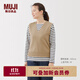 無(wú)印良品（MUJI）女式 米蘭諾羅紋編織 背心 針織女裝上衣馬甲25年秋季 BA1QPA5A 米色 L (165/88A)