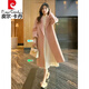 皮爾卡丹（pierre cardin）高端羊絨毛呢大衣女外套秋冬款女粉色雙面羊絨大衣2023季新款韓版 粉色毛呢大衣 S建議80-100斤