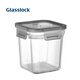 GLASSLOCK韓國進(jìn)口耐熱鋼化玻璃高筒保鮮盒湯粥碗微波爐加熱燕麥杯 黑蓋方高830ml(硅膠條易拆卸)
