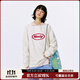 Mmlg加厚長(cháng)袖t恤女男2025秋冬新款經(jīng)典撞色logo情侶款休閑百搭上衣服 白花灰 M