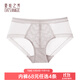 夏.娃.之.秀內褲女純色輕薄款透氣舒適性感中腰裸感女生三角短褲衩 雪紡灰 (K9109) XL