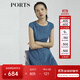 PORTS寶姿商場同款新品女裝氣質(zhì)純色修身短袖連衣裙LL8N021RWE005 灰燼藍 L (8)