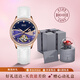 BEXEI手表女全自動(dòng)機械防水鏤空十大品名表輕奢七夕520禮物送女友老婆 天鵝星空藍-白皮【永生花禮盒】