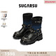 SugarSu楊超越張靚穎同款酥履24騎士中筒復古厚底高跟時(shí)裝短靴女 漸變藍 37
