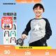 Converse匡威兒童t恤長(zhǎng)袖男童內(nèi)搭打底衫女童上衣男童衣服純棉童裝長(zhǎng)袖T恤 巖嶺灰 140 /68 【建議身高128-140cm】