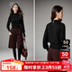 晚白【新品】2025秋款高彈立領(lǐng)條紋氣質(zhì)時(shí)尚簡(jiǎn)約百搭針織衫女 黑色 L