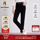 暇步士（Hush Puppies）女裝冬季彈力高腰保暖加絨黑色修身牛仔褲 188黑色 30