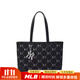 MLB新款25時(shí)尚托特老花手提斜挎包大容量復古滿(mǎn)標字母通勤單肩包 黑色配送禮盒禮袋包裝