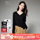 晚白【新品】2025秋款寬松親膚棉質(zhì)上衣氣質(zhì)韓系休閑顯瘦T恤衫女 黑色 L