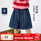 茵曼（INMAN）【涼風(fēng)褲】茵曼女童牛仔短褲清爽透氣2025夏季中大童寬松休閑褲子 深藍(lán)色 170