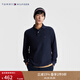 TOMMY HILFIGER【透氣舒適】男純棉珠地網(wǎng)眼商務(wù)純色修身長(cháng)袖T恤POLO 深藍色CJM S
