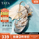 他她（TATA）涼鞋女鞋2025秋季新款法式氣質(zhì)粗跟閃鉆一字帶外穿拖鞋女 銀色 36