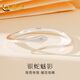 中國黃金（CHINA GOLD）銀手鐲蛇形光面開口素圈烤漆綠生肖蛇本命年生日禮物女款 【光面蛇鐲】約19g