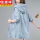 恒源祥（hengyuanxiang）防紫外線(xiàn)外套中年女士夏款防曬衣戶(hù)外中長(cháng)款寬松大尺碼薄款外套 藍 2XL (建議130斤-145斤)