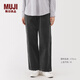 無(wú)印良品（MUJI）女式 彈力 燈芯絨 輕便直筒褲 褲子女款25年秋季女裝BE1Y5A5A 深灰色 L (165/70A)