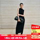 艾諾絲雅詩(shī)【商場(chǎng)同款】春秋新品長(cháng)款黑色休閑通勤無(wú)袖連衣裙女30819825 黑色 M