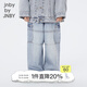 jnby by JNBY江南布衣童裝休閑牛仔褲工裝褲純棉長褲秋男女童兒童1O8E10770 992/牛仔蘭 160cm