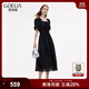 歌莉婭天絲連衣裙女大方得體穿搭2025新款法式裙子1E5R4K800 00B黑色 M