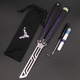 小刀yy 鋼鸚鵡螺 夜光配重 軸套螺絲款 蝴蝶刀練習刀未開(kāi)刃 黑紫