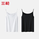 三槍100%純棉二件裝女士背心全棉少女打底吊帶內衣春夏季學(xué)生汗衫薄款 細帶款組合2-特白+正黑 L /165【100-120斤】