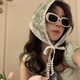 Pearl Diary純棉三角女法式蕾絲韓版法式發(fā)帶包頭巾田園 清新綠兒蕾絲小花一個 純棉高品質三角巾