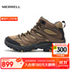 邁樂(lè )（Merrell）運動(dòng)戶(hù)外登山徒步鞋MOAB 3 SYN MID GTX中幫防水男女款防滑戶(hù)外鞋 J500255棕色 男款  43