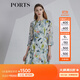 PORTS寶姿春夏新品女裝七分袖收腰顯瘦連衣裙LM8D058MPP095 奶綠色印花 L (8)