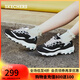 斯凱奇（Skechers）女鞋秋冬蕾絲熊貓鞋厚底增高百搭休閑運動(dòng)經(jīng)典復古老爹鞋11959 黑色/白色/BKW 37