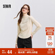 森馬（Semir）長(zhǎng)袖t恤女半高領(lǐng)字母修身軟糯上衣春刺繡套頭衫107124101002