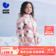 迷你巴拉女童中長(cháng)款羽絨服冬季寶寶時(shí)尚輕薄保暖兒童連帽外套 紅白色調00361 90 cm