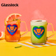 Glasslock&wigglewiggle聯(lián)名玻璃杯卡通杯子咖啡牛奶杯男女水杯350ml 2件套