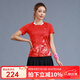 李寧（LI-NING）羽毛球服套裝成人專業(yè)比賽運(yùn)動(dòng)服速干短袖圓領(lǐng)訓(xùn)練排汗團(tuán)購(gòu)印字 女子/紅色上衣/黑色裙子 套裝 M